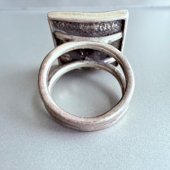 Silpada Artisan Square Modernist Hammered Sterling Silver 925 Retired Ring - Picture 6 of 12